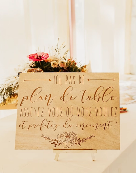 Location Panneau "Pas de plan de table" pour votre événement en vendée